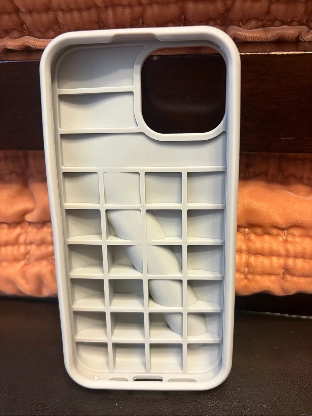 RHODE Soft Gray Silicone Phone Case with Integrated Lipgloss holder